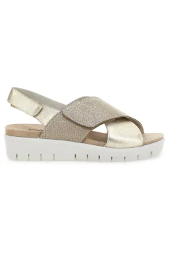 Sandali Champagne In Pelle Made in Italy 7582403035713-IMAC Online