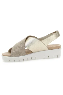Sandali Champagne In Pelle Made in Italy 7582403035713-IMAC Online
