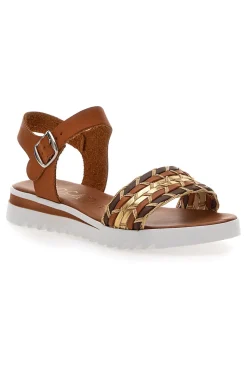 Sandali Cognac con Cinturino Prodotto Italiano 021-PLOCADI Outlet