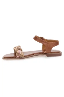 Sandali Cognac con Treccia 92119-THE FIRST Best