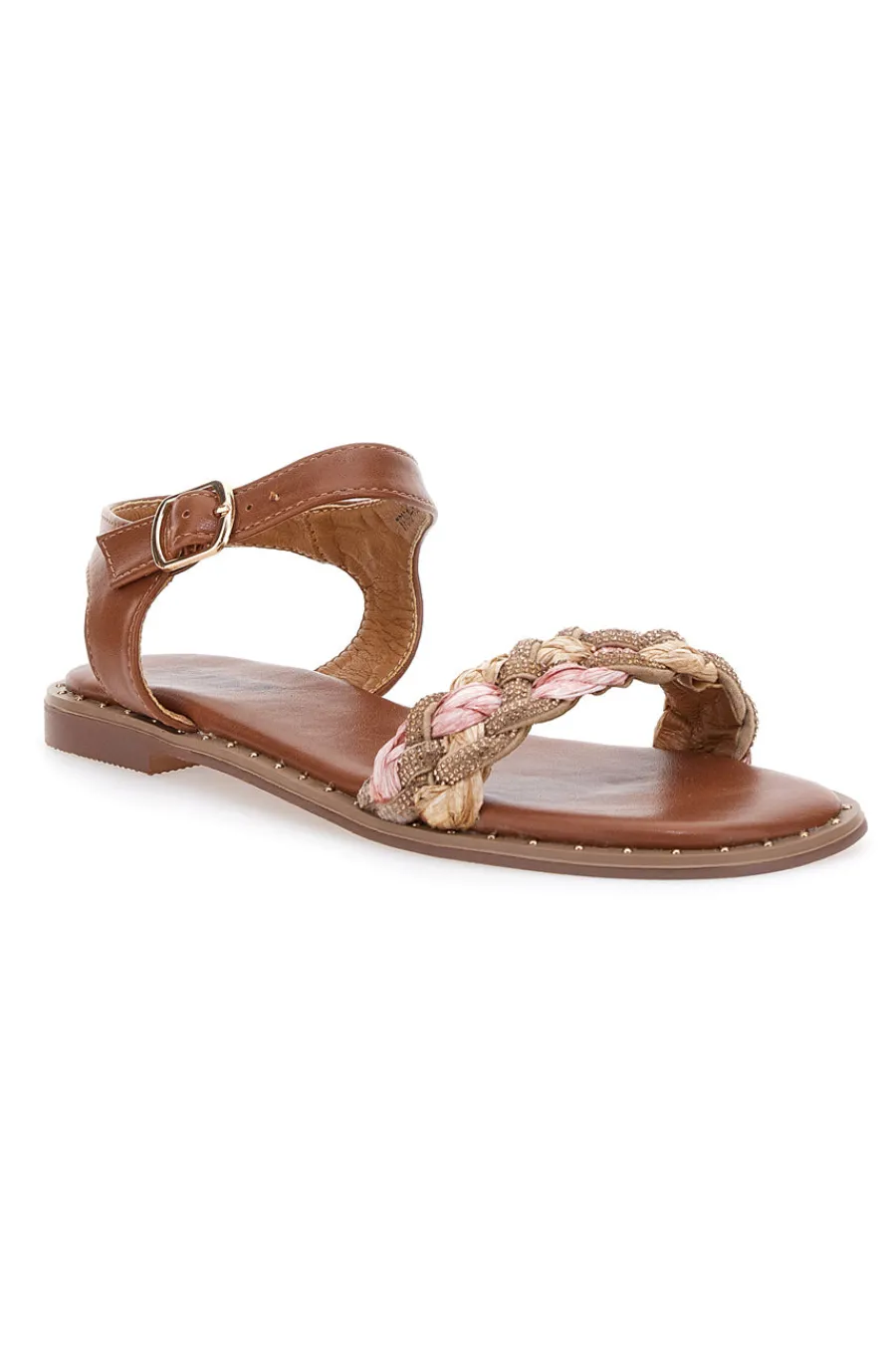 Sandali Cognac con Treccia 92119-THE FIRST Best