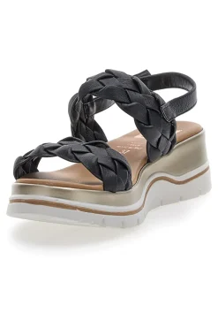Sandali con Platform Nere Vera Pelle 81436-PITTARELLO ELITE