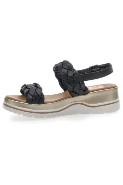 Sandali con Platform Nere Vera Pelle 81436-PITTARELLO ELITE