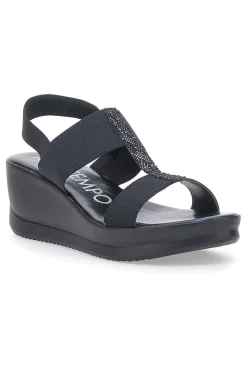 Sandali con Platform Neri da Donna 2210-MIO TEMPO Discount