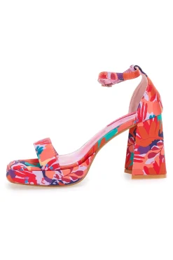 Sandali con Tacco a Blocco e Fiori 201-BETTYFLOWERS Outlet
