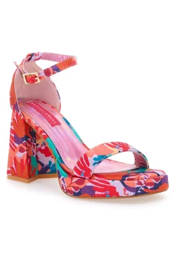 Sandali con Tacco a Blocco e Fiori 201-BETTYFLOWERS Outlet