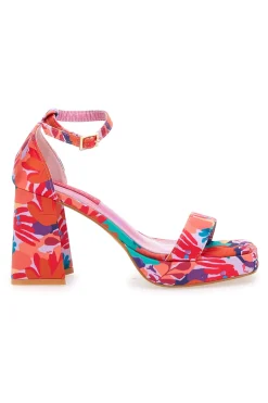 Sandali con Tacco a Blocco e Fiori 201-BETTYFLOWERS Outlet