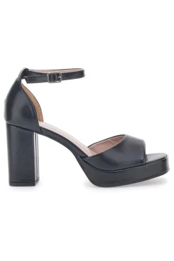 Sandali con tacco a Blocco Neri 414-FIRST LADY New
