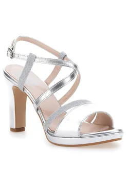 Sandali con Tacco argento 114-PITTARELLO LOVE New