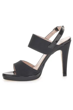 Sandali con tacco 722 Neri Raso-PITTARELLO LOVE