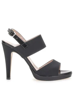 Sandali con tacco 722 Neri Raso-PITTARELLO LOVE