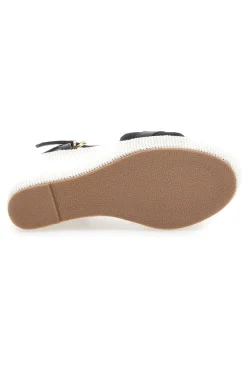 Sandali con zeppa neri con dettagli oro E6000-ENERGY Hot