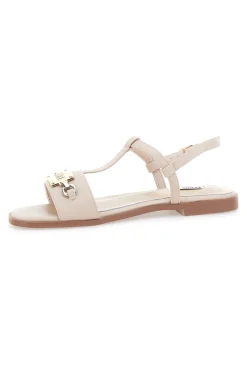Sandali Crema Flat con Dettaglio Catena F251-FERRE' Hot