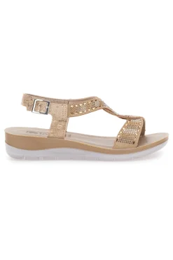 Sandali dorati con strass comfort 43BV-INBLU Online