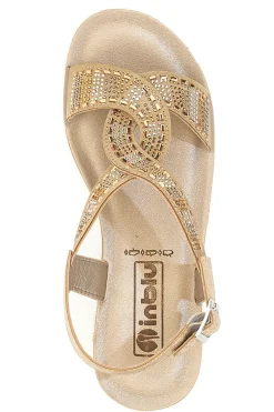 Sandali dorati con strass comfort 43BV-INBLU Online