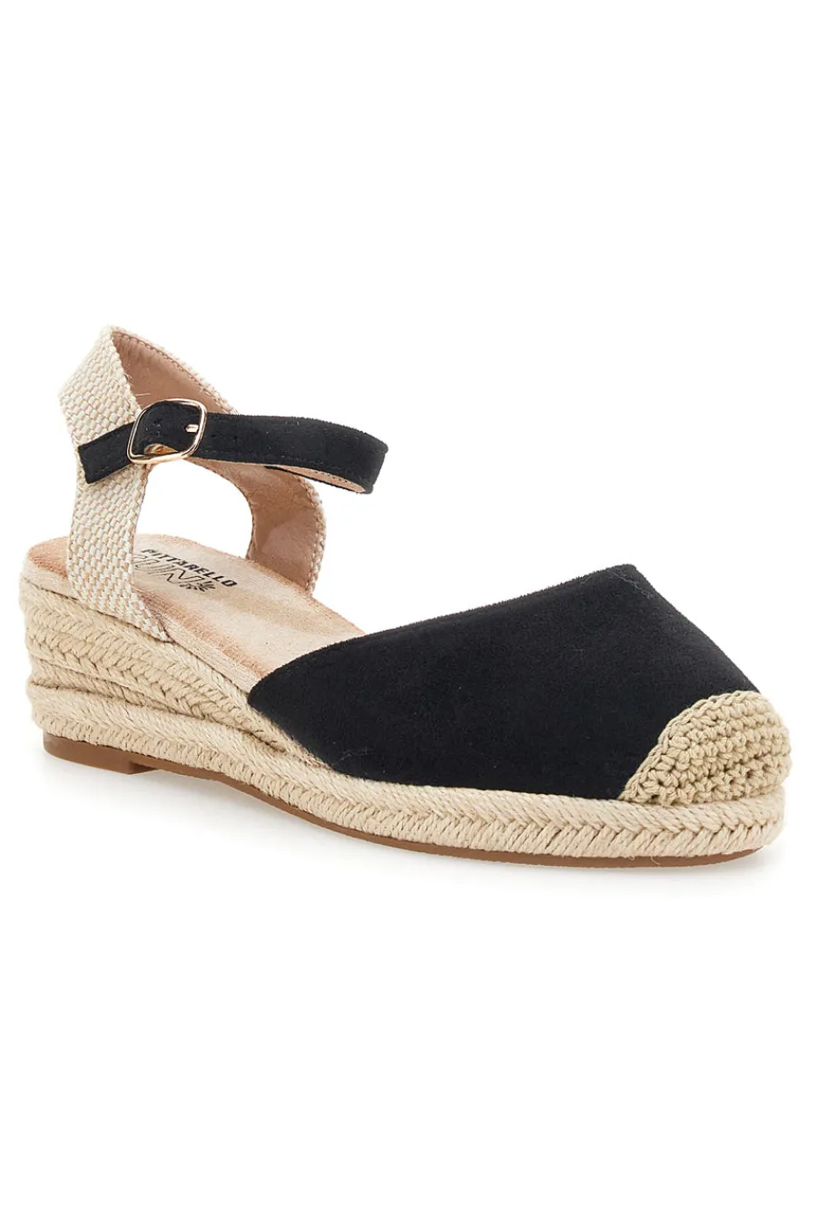 Sandali espadrillas da donna nere con zeppa in corda BL1-PITTARELLO SUN Best