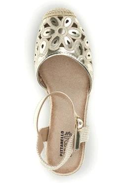 Sandali espadrillas Dorati con zeppa in corda Bl5-PITTARELLO SUN New