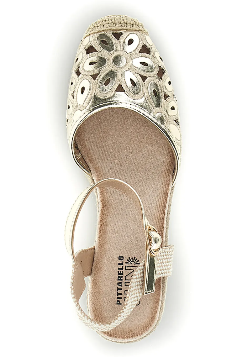 Sandali espadrillas Dorati con zeppa in corda Bl5-PITTARELLO SUN New