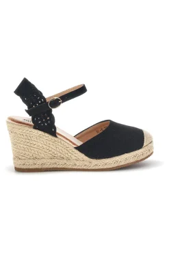 Sandali espadrillas Neri con zeppa in corda Bl6-PITTARELLO SUN Discount