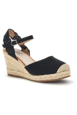 Sandali espadrillas Neri con zeppa in corda Bl6-PITTARELLO SUN Discount