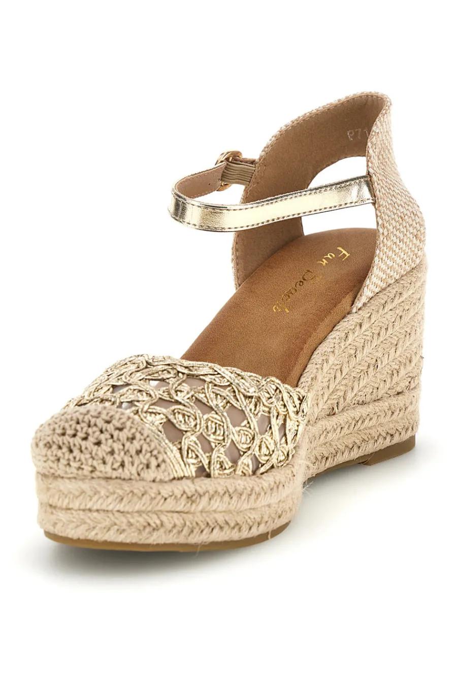 Sandali espadrillas con zeppa e cinturino P714-FUN BEACH