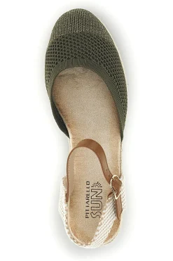 Sandali espadrillas Verdi con zeppa in corda Bl4-PITTARELLO SUN Clearance