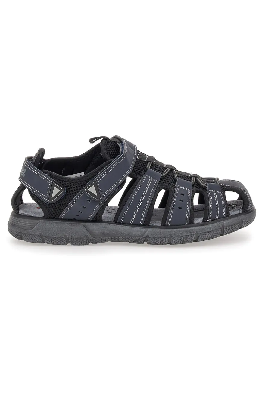 Sandali Fisherman Blu Con Strappo Canguro 1013
