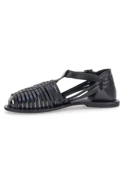 Sandali Fisherman Neri Con Suola Flat 5022-PITTARELLO LOOK Online