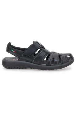 Sandali Fisherman Neri in Pelle 1680-MARINA MILITARE Best