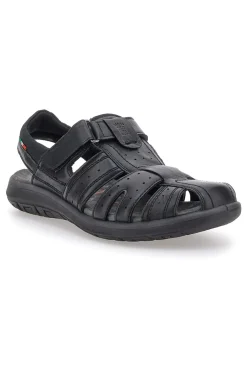 Sandali Fisherman Neri in Pelle 1680-MARINA MILITARE Best