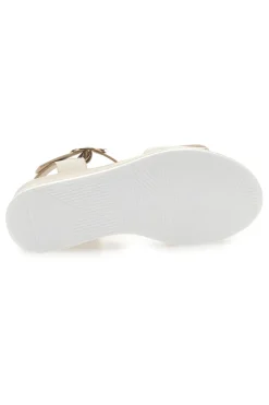Sandali flat beige con maxi fibbia decorativa E475-ENERGY Sale