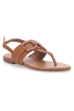 Sandali flat marroni con fascetta sottile PREA446-MON DIEU New