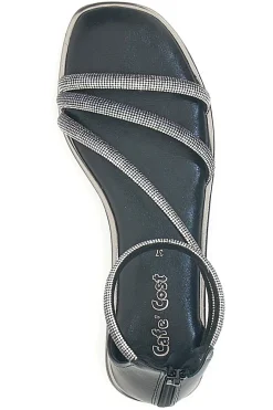 Sandali Flat Neri Con Strass Cafe' Cost 271-CAFÈ COST Clearance