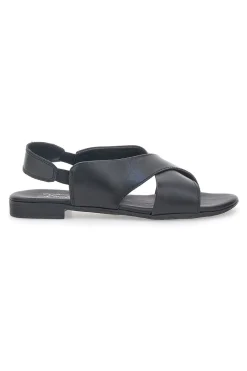 Sandali Flat Neri In Vera Pelle 225435-PITTARELLO LOOK Discount