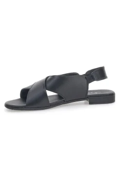 Sandali Flat Neri In Vera Pelle 225435-PITTARELLO LOOK Discount