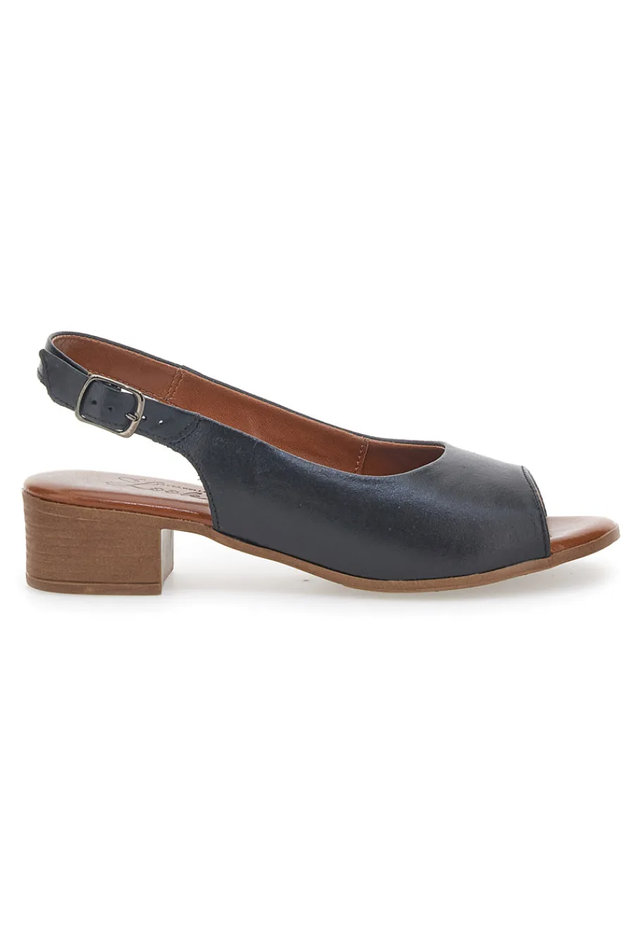 Sandali Flat Neri In Vera Pelle Con Tacco 4 Cm 243065-PITTARELLO LOOK Sale