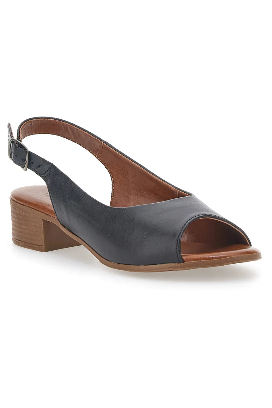 Sandali Flat Neri In Vera Pelle Con Tacco 4 Cm 243065-PITTARELLO LOOK Sale