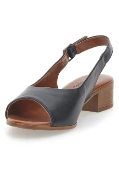 Sandali Flat Neri In Vera Pelle Con Tacco 4 Cm 243065-PITTARELLO LOOK Sale