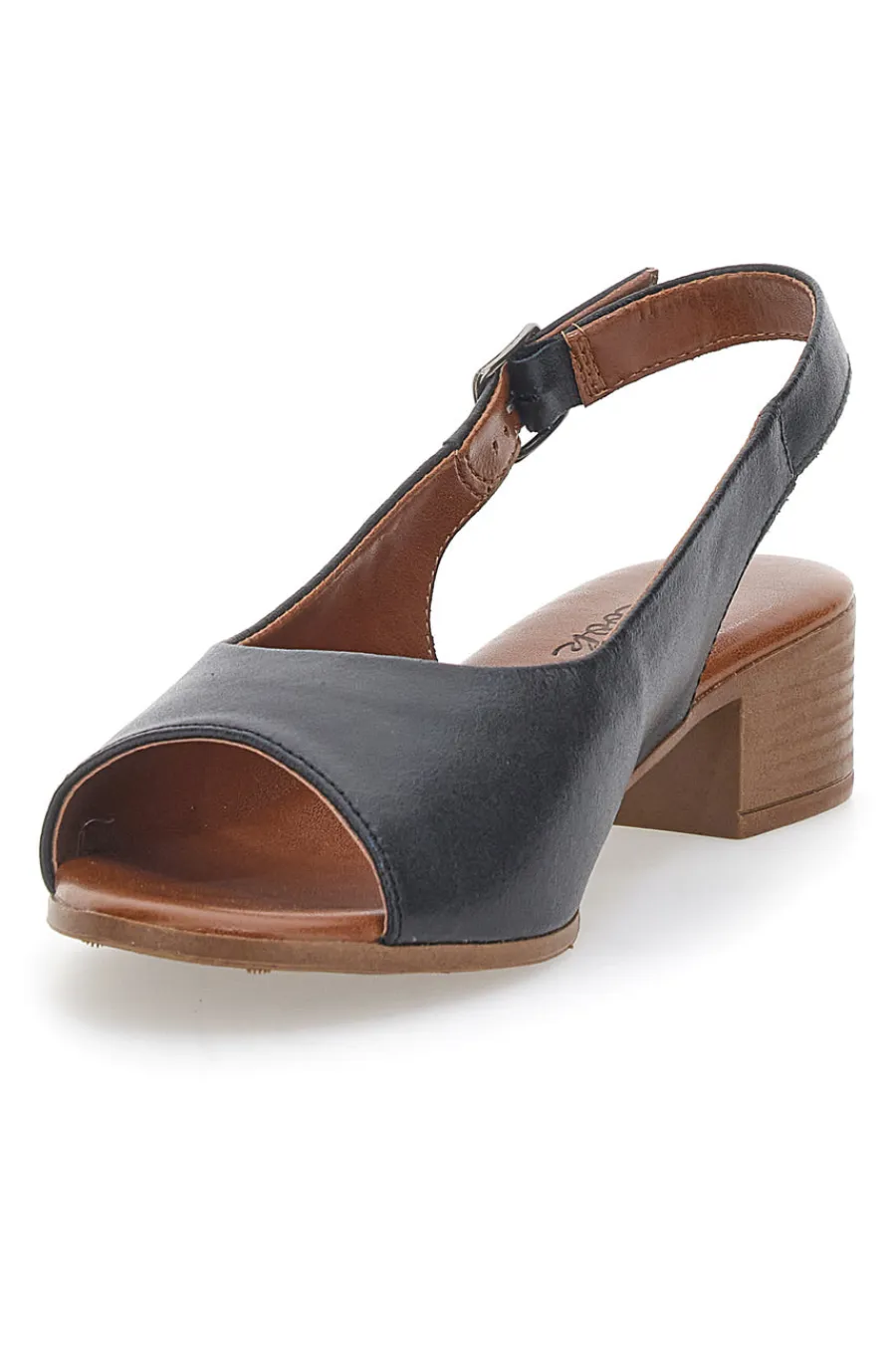Sandali Flat Neri In Vera Pelle Con Tacco 4 Cm 243065-PITTARELLO LOOK Sale