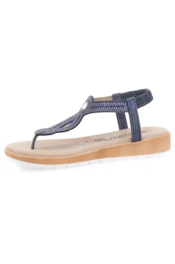 Sandali infradito blu con strass LR253421-MIO TEMPO Online