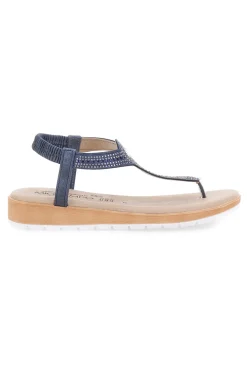 Sandali infradito blu con strass LR253421-MIO TEMPO Online