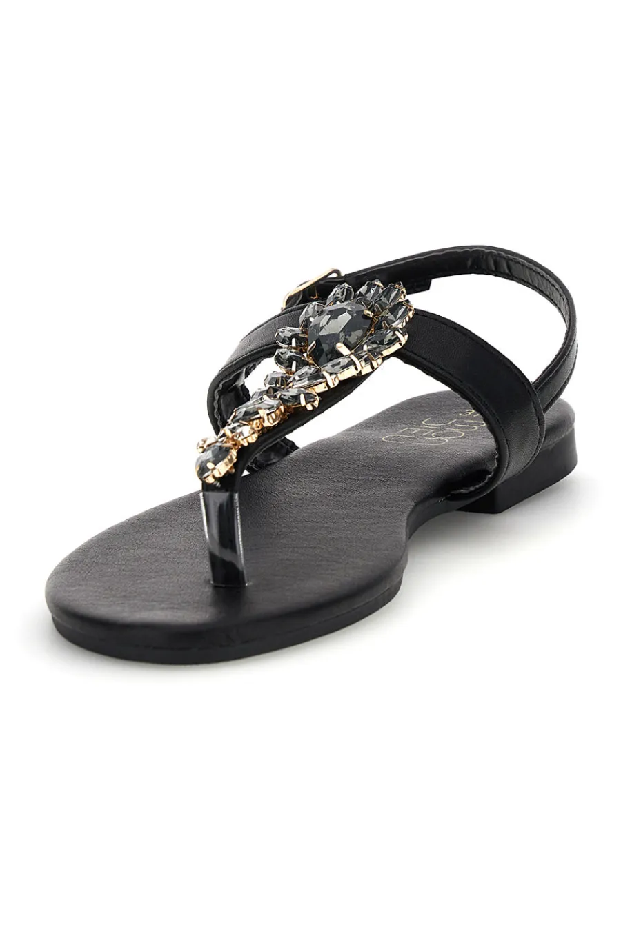 Sandali infradito nero con gioiello PREA3574-MON DIEU