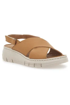 Sandali in Vera Pelle Cognac 350020-MIO TEMPO New