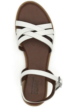 Sandali in vera pelle intrecciati con cinturino alla caviglia DS02-PITTARELLO SUN Outlet