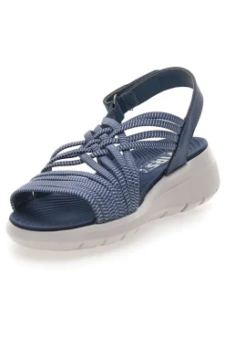 Sandali Jeans Con Tomaia Elastica Effetto Corda Intrecciata 1-FIRST ACTIVE Clearance
