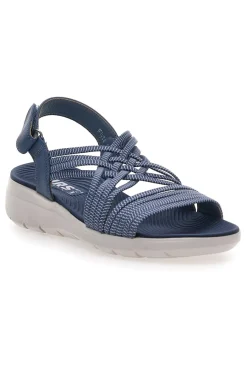 Sandali Jeans Con Tomaia Elastica Effetto Corda Intrecciata 1-FIRST ACTIVE Clearance