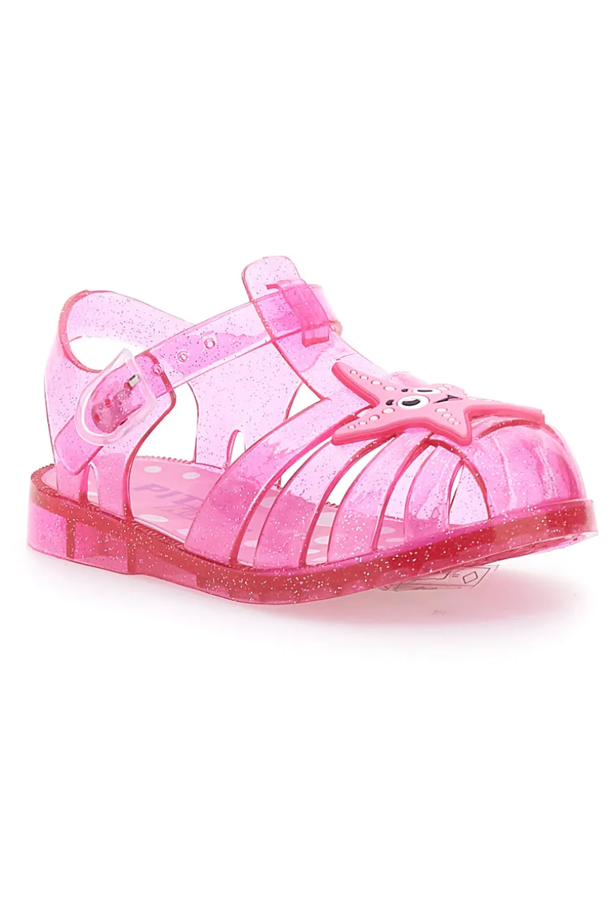 Sandali jelly rosa glitterati con cinturino PITT KIDS 3142664