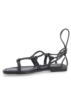 Sandali Lace-Up Neri Con Suola Flat DC308100-PITTARELLO LOOK Clearance