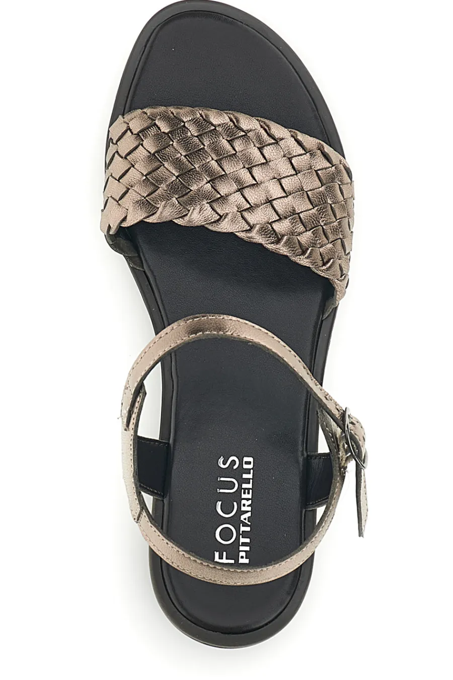 Sandali marrone con fascia intrecciata pelle 222230-PITTARELLO FOCUS