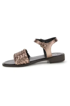 Sandali marrone con fascia intrecciata pelle 222230-PITTARELLO FOCUS